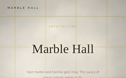 Marble Hall design direction