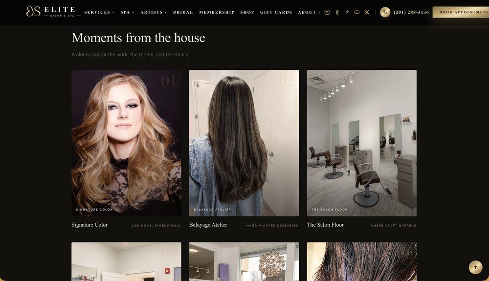 Elite Salon gallery — Moments from the house